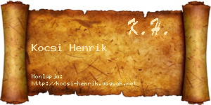 Kocsi Henrik névjegykártya