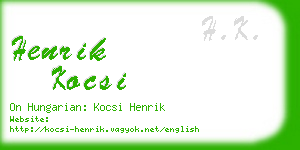 henrik kocsi business card